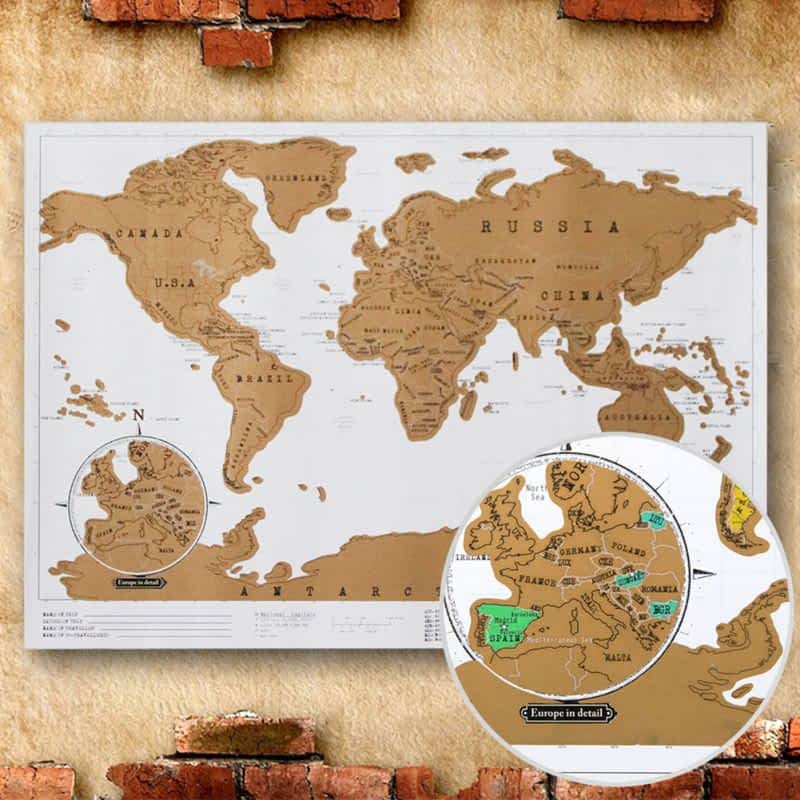 Mini Carte Du Monde à Gratter